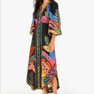 Farm Rio Cool Leopards Maxi Dress small NWT